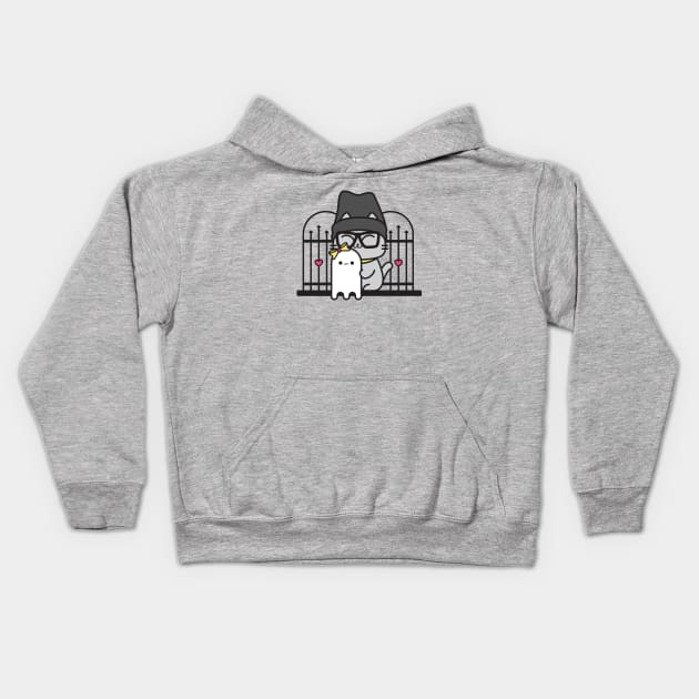 Ghost Adventure Cat Kids Hoodie by plattercats